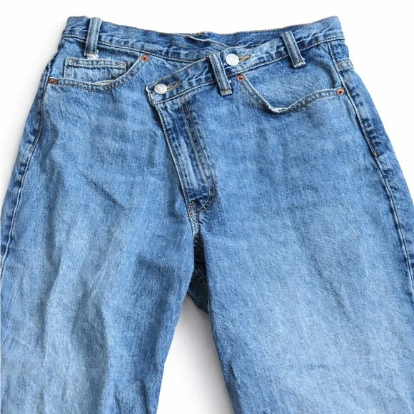 Zara Relaxed Wide Leg Raw Hem Jeans – Women’s Size 10 (EUR 42 / MEX 32 - Picture 3 of 4